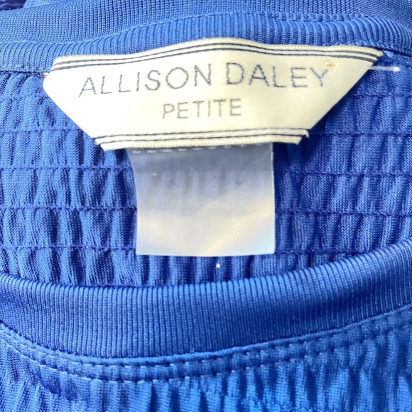 Allison Daley Petite Blue Textured Sleeveless Top Women's Size Large Petite - Picture 5 of 7